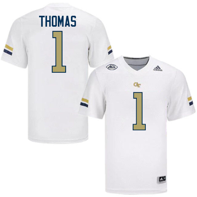 Juanyeh Thomas Georgia Tech Jerseys,Georgia Tech Yellow Jackets College Football Uniforms-White